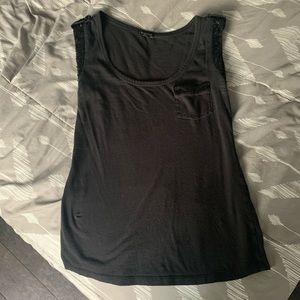 Black embellished Pocket Tee